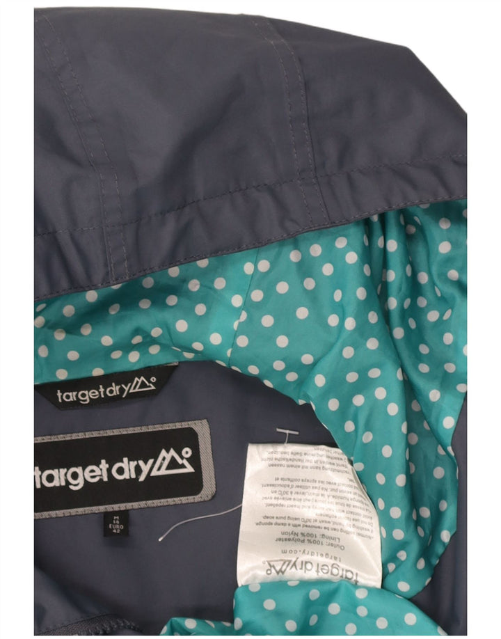 TARGET DRY Womens Hooded Raincoat UK 14 Medium Navy Blue Polyester