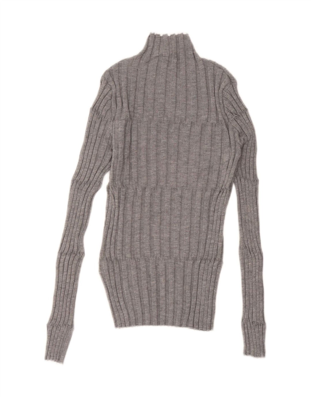 Maglione maglione collo alto da donna Zara UK 12 Poliestere grigio medio