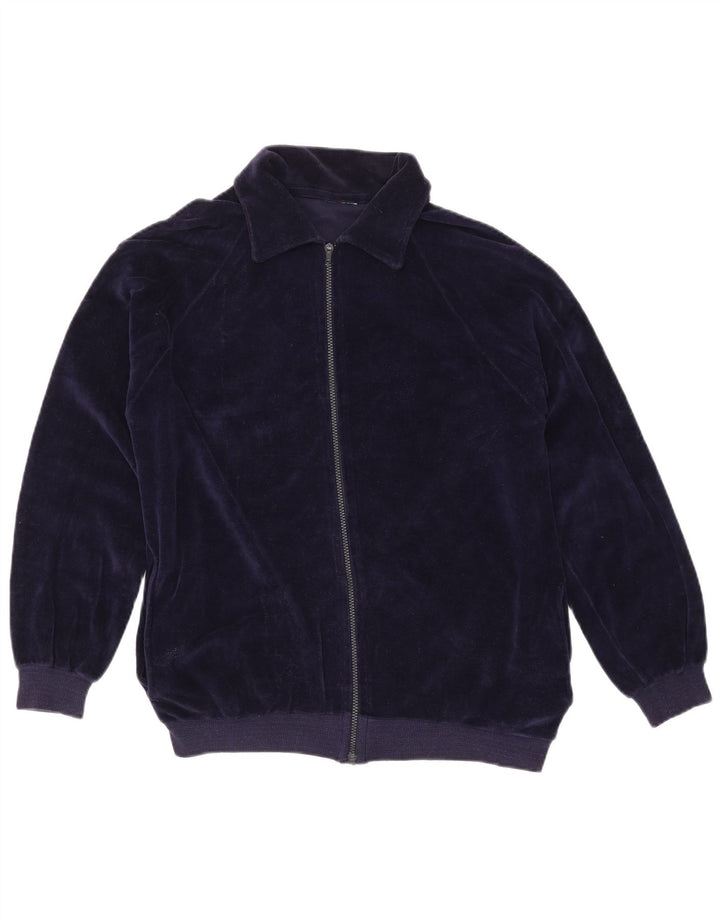 Giacca da tuta da donna VINTAGE UK 16 grande cotone blu navy