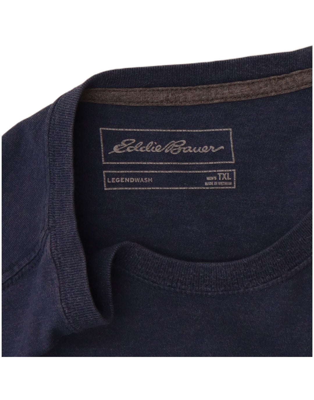 T-shirt alta da uomo Eddie Bauer Top XL in cotone blu navy