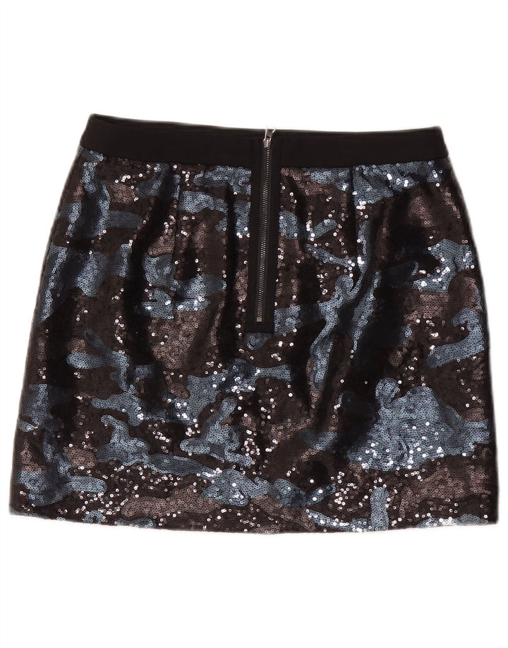Minigonna da donna Ted Baker taglia 1 XS W28 viscosa mimetica nera