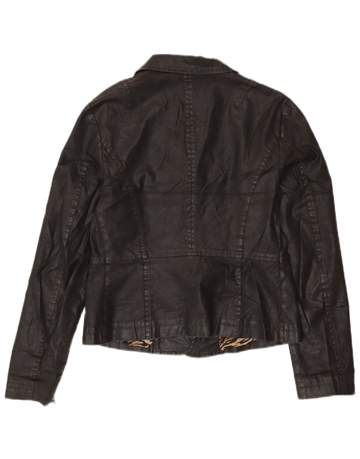 GUESS BY MARCIANO Giacca blazer corta da donna a 3 bottoni IT 46 Large Nera