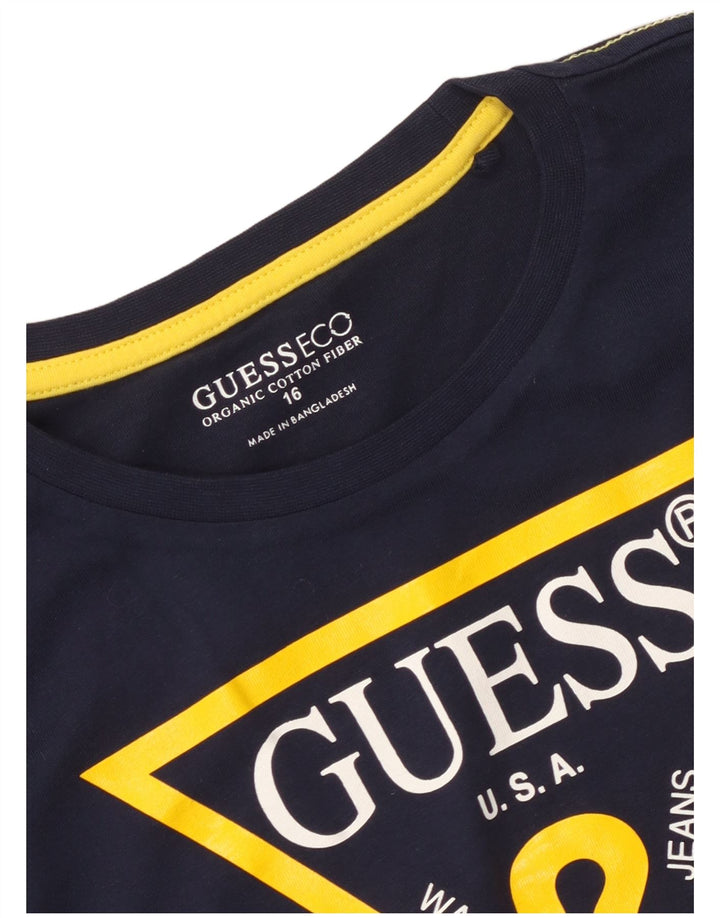 T-shirt grafica da ragazzo Guess 15-16 anni Blu navy