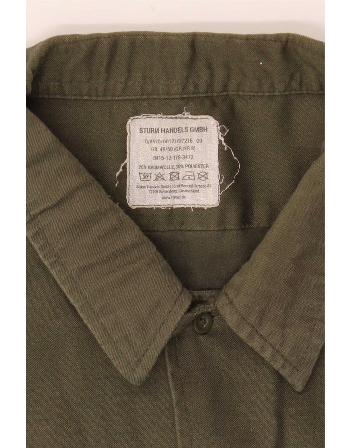 Camicia militare vintage da uomo 2XL in cotone kaki