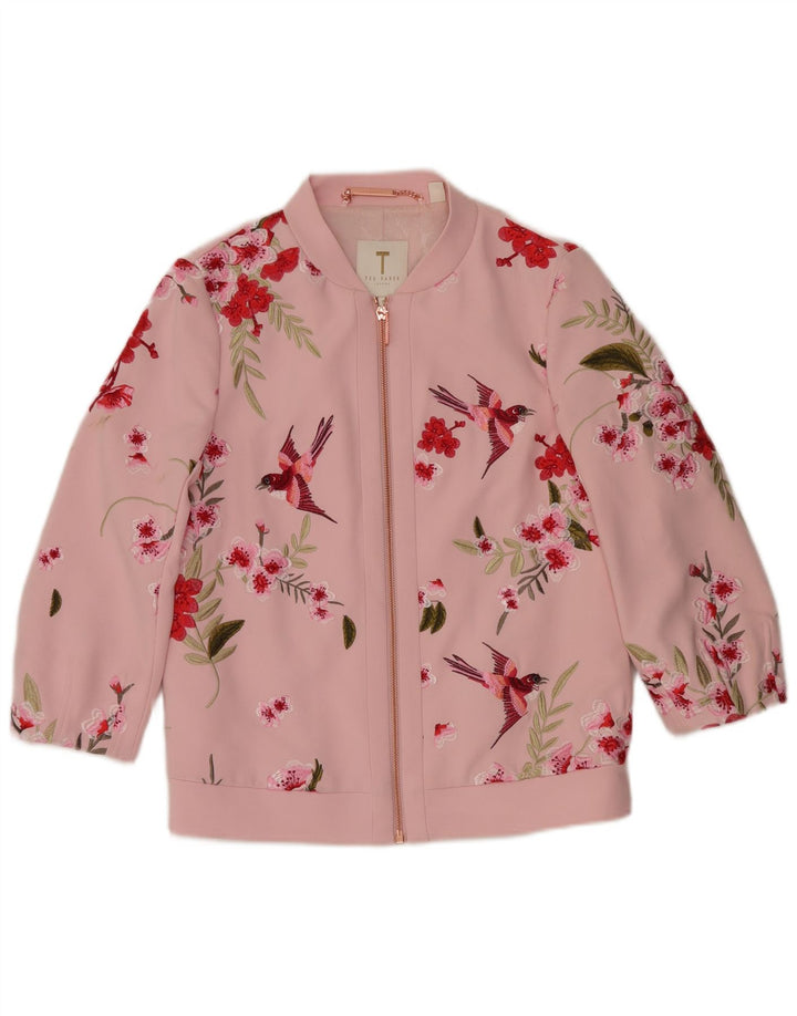 Cardigan da donna vestibilità ampia TED BAKER Top taglia 1 XS poliestere floreale rosa