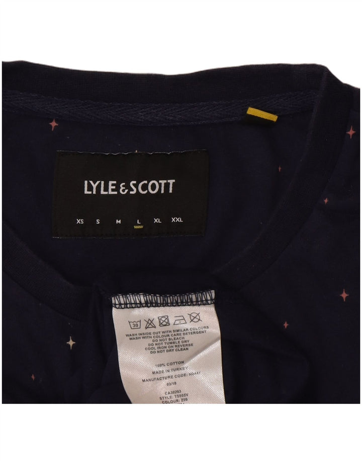 T-shirt da uomo Lyle & Scott Top grande in cotone screziato blu navy