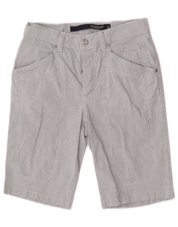 Jeckerson Mens Bermuda Shorts W30 Medium Blue Check Cotton