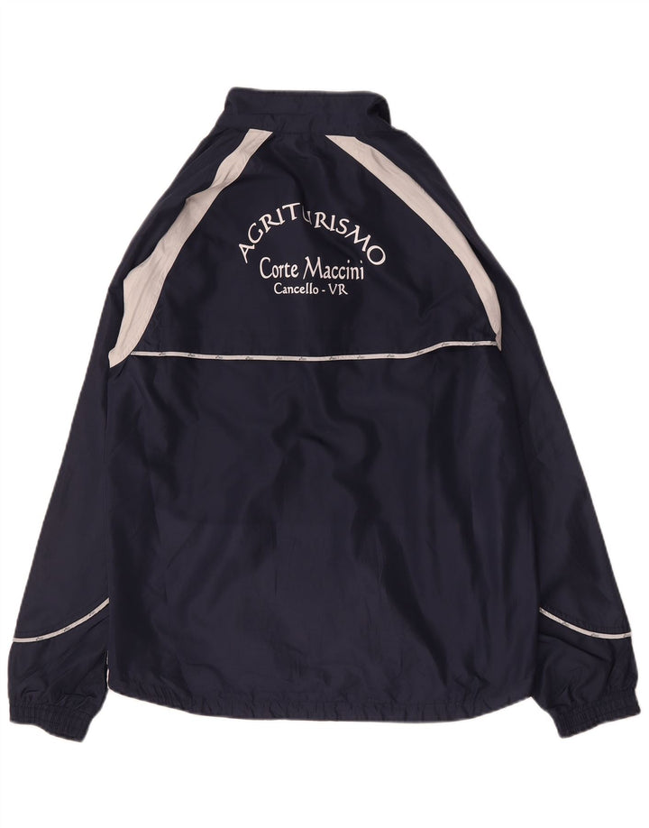 Giacca sportiva da uomo con grafica Asics, giacca grande, colore blu navy
