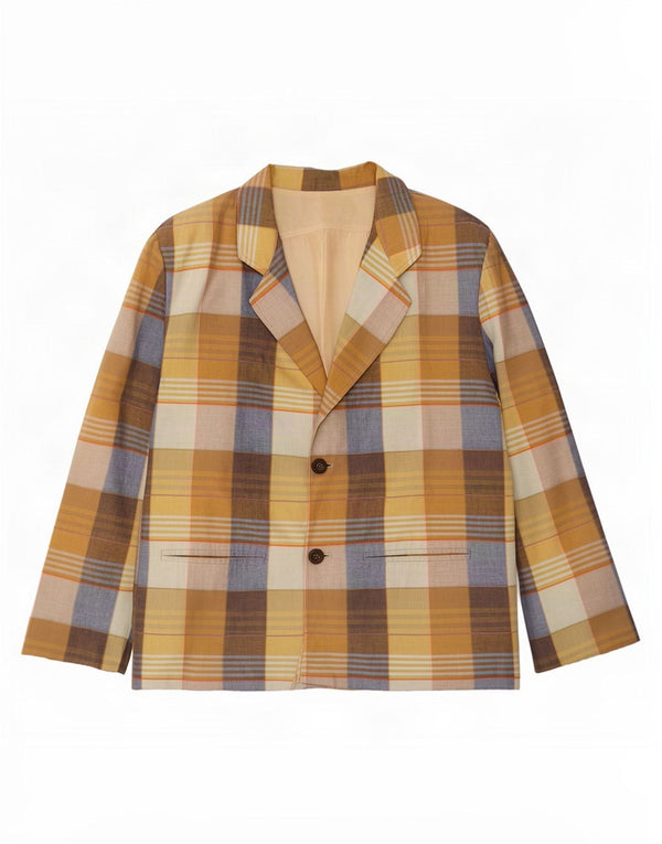 Giacca blazer vintage da uomo a 2 bottoni UK 38 medio a quadri multicolore