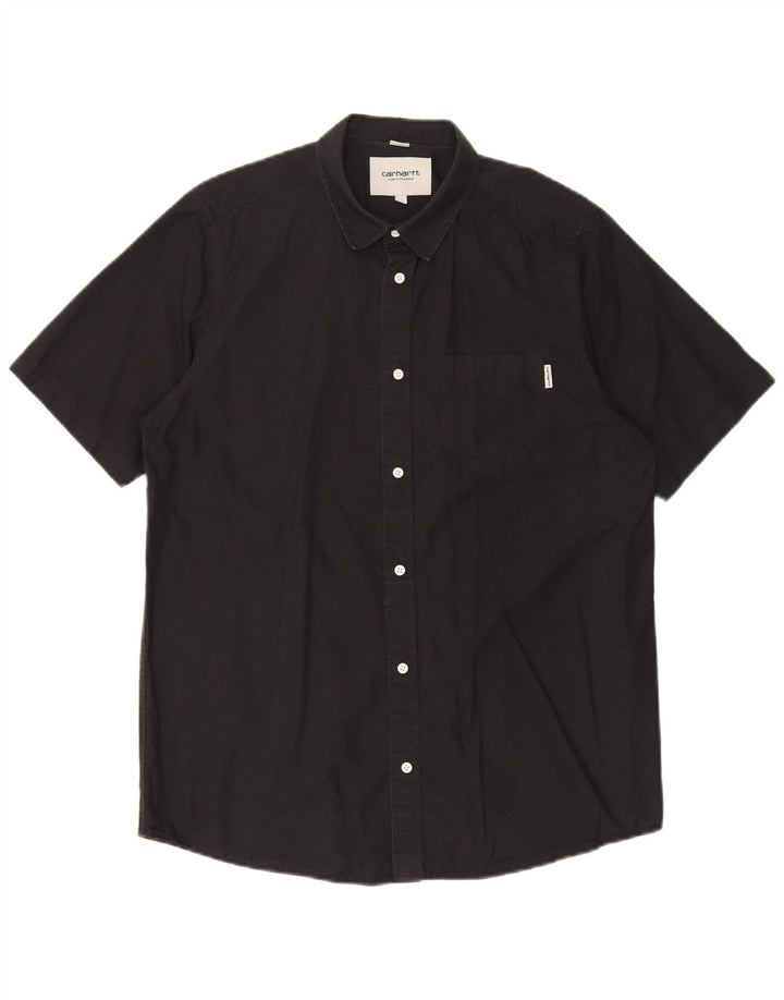 Camicia a maniche corte da uomo Carhartt in cotone nero medio
