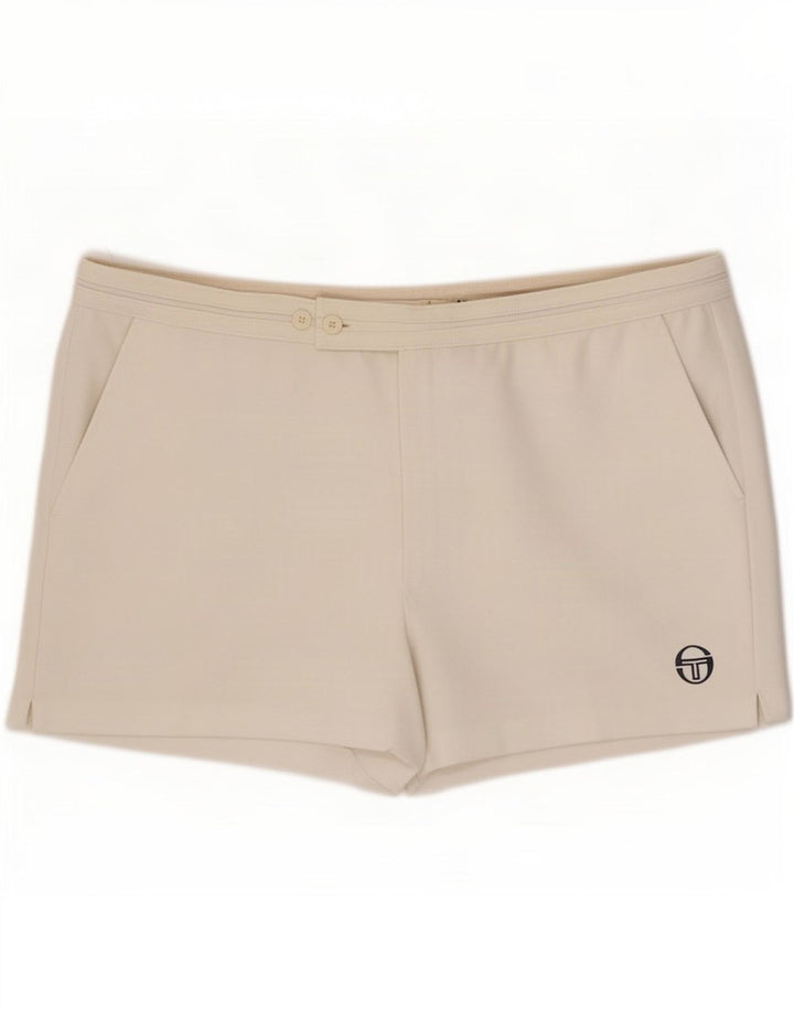 Pantaloncini casual da uomo Sergio Tacchini IT 58 4XL W40 Poliestere bianco