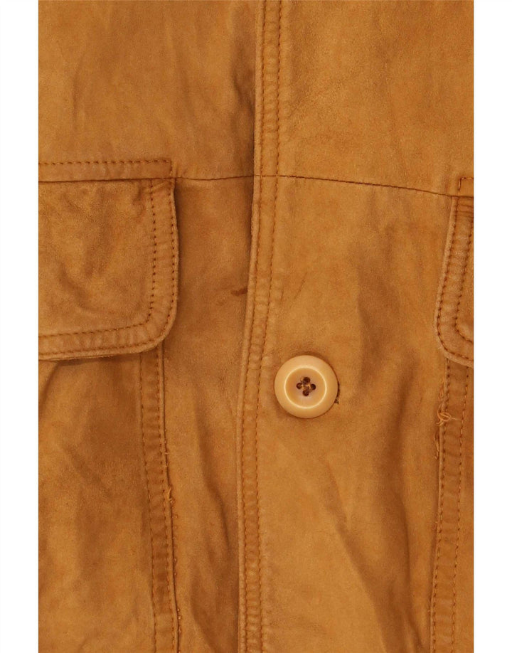Giubbotto bomber in pelle scamosciata vintage da uomo UK 38 Beige medio