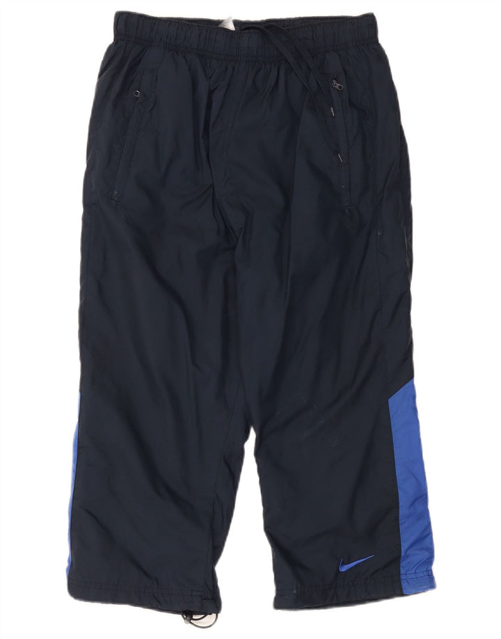 Pantaloni da tuta Nike Capri da uomo, grandi, in nylon color block blu navy