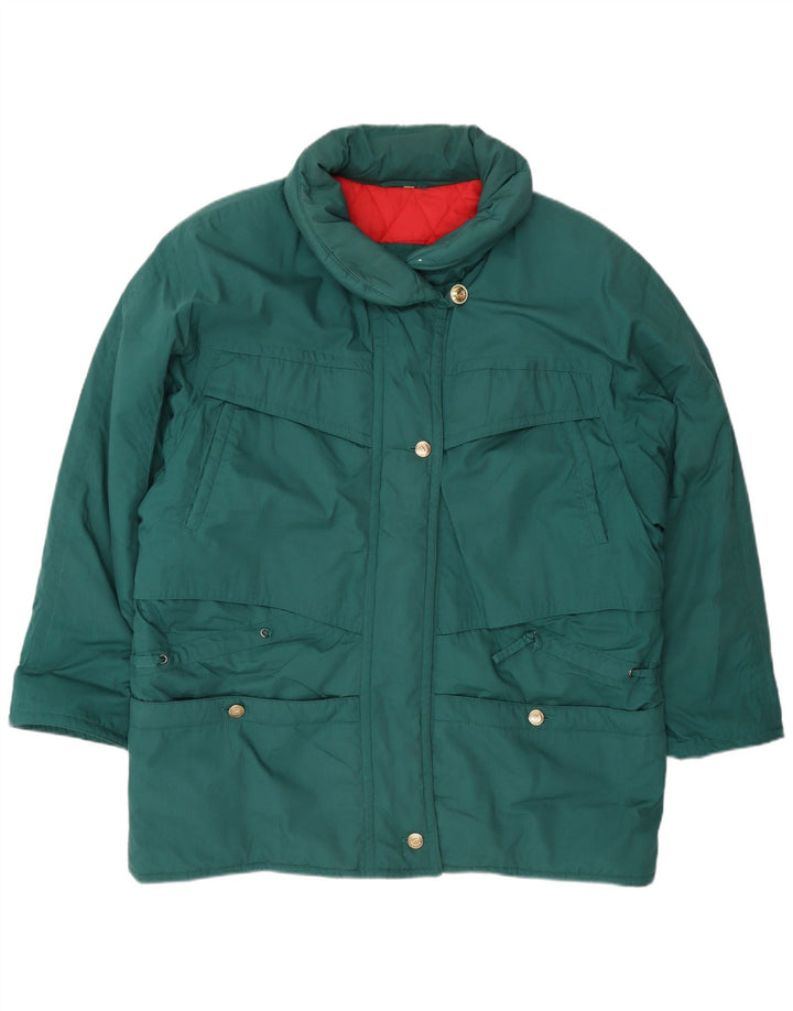 Giacca imbottita oversize da donna vintage EU 42 grande poliestere verde
