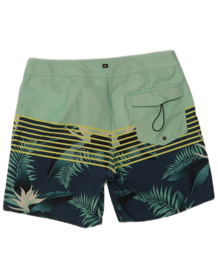 Pantaloncini da bagno da uomo Quiksilver in poliestere floreale verde medio