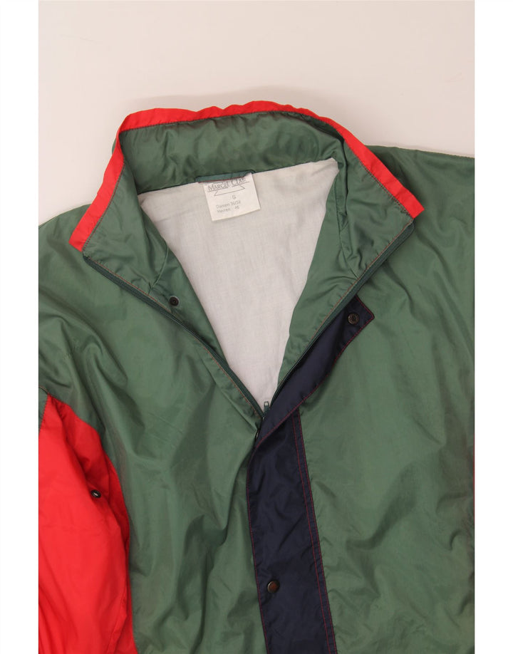 MARCEL CLAIR Mens Loose Fit Rain Jacket UK 36 Small Green Colourblock Vintage Marcel Clair and Second-Hand Marcel Clair from Messina Hembry 