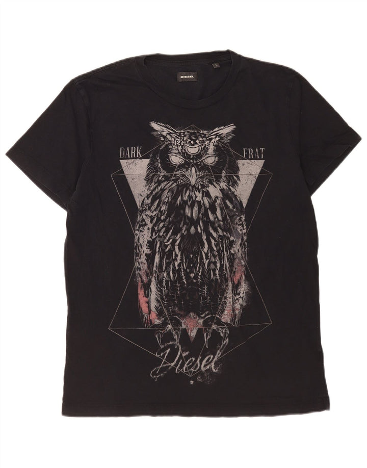 T-shirt grafica da uomo Diesel Top grande blu navy