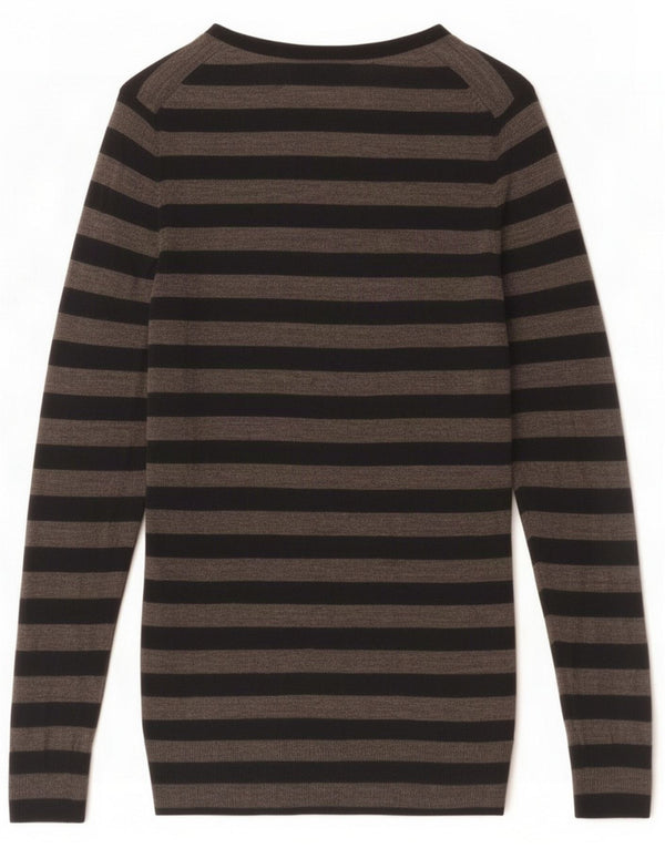 Maglione cardigan da donna Hobbs UK 10 piccolo lana a righe grigie