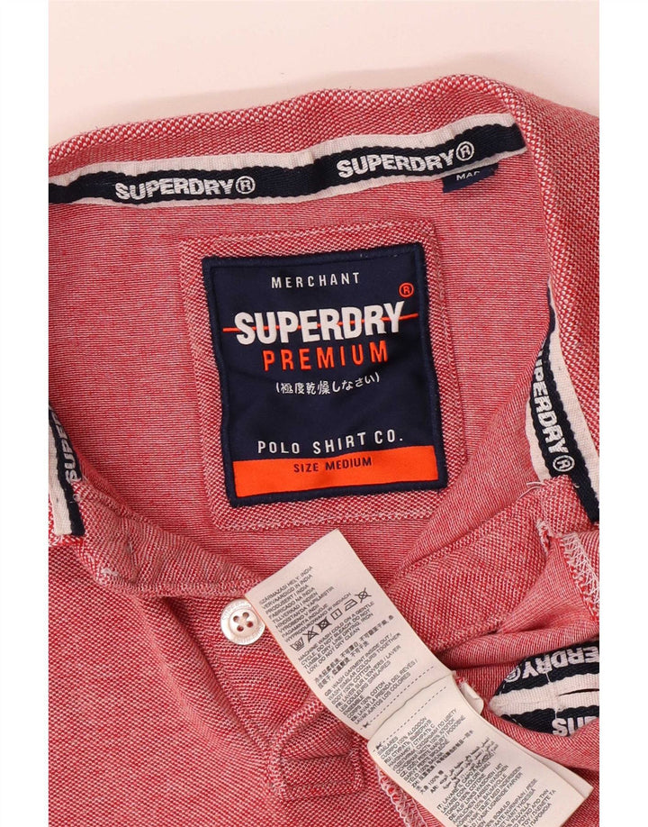 Polo da uomo Superdry in cotone rosa medio
