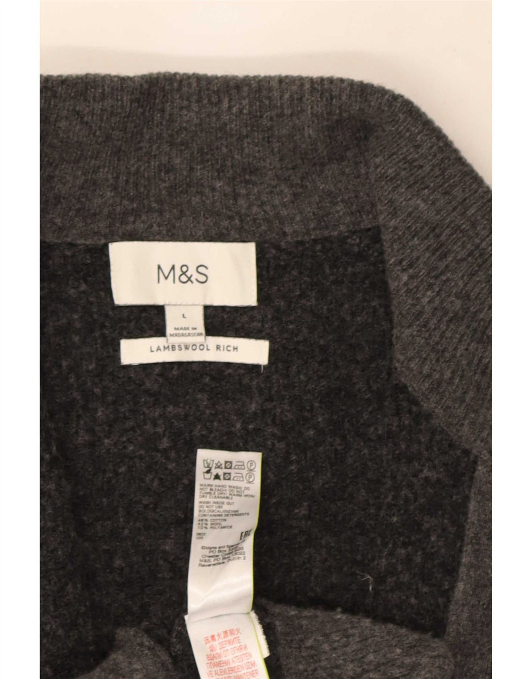 Maglione cardigan da uomo Marks & Spencer grande cotone grigio