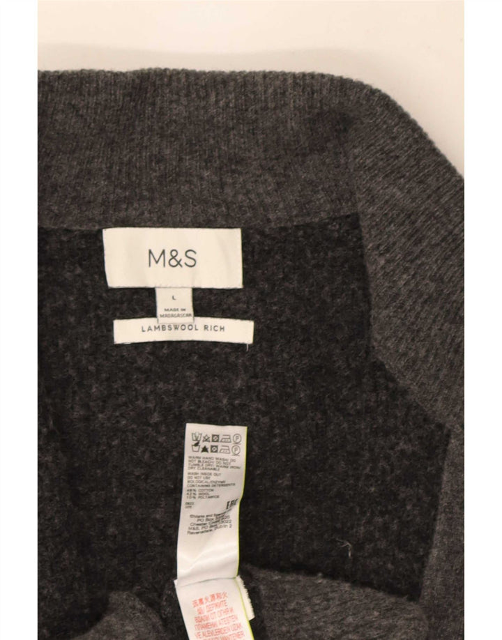Maglione cardigan da uomo Marks & Spencer grande cotone grigio