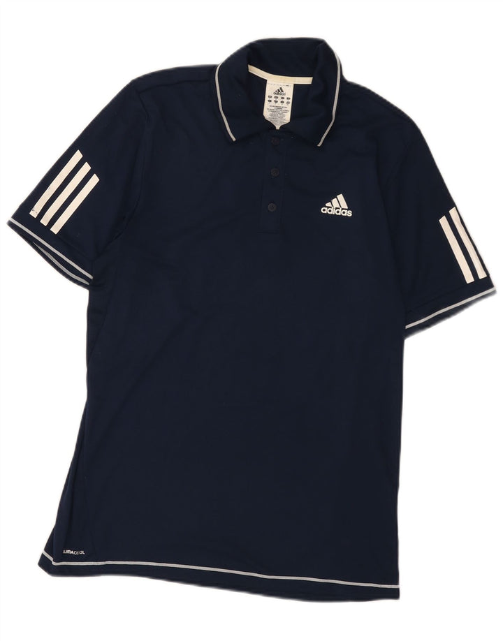 Polo Adidas Climacool da uomo piccola in poliestere blu navy