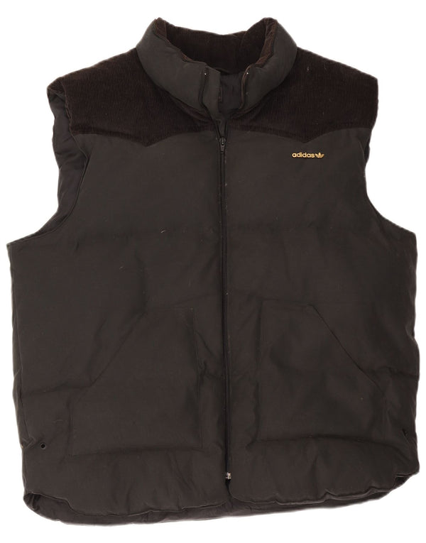 Gilet imbottito da uomo Adidas UK 42 XL Nero Colourblock in poliammide