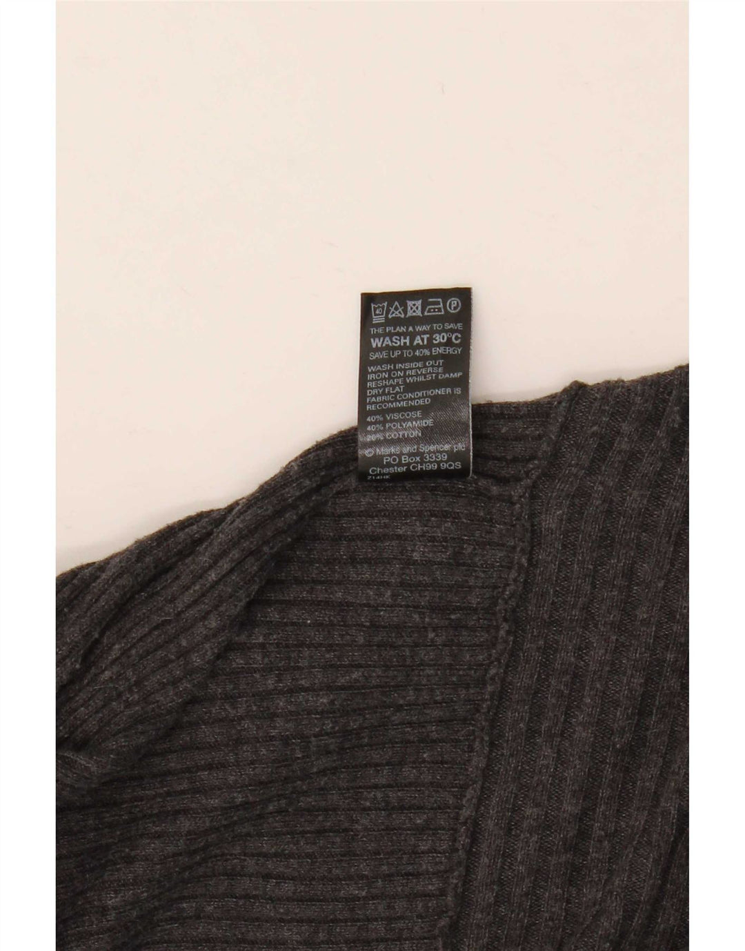 Maglione cardigan aperto lungo da donna Marks & Spencer UK 8 piccolo grigio