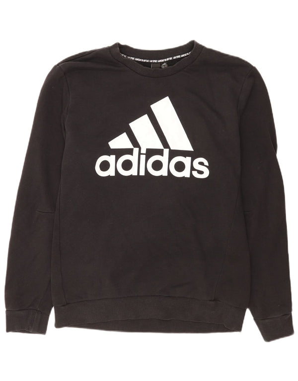 Felpa grafica da uomo Adidas Felpa media in cotone nero