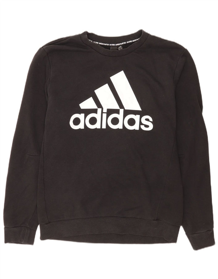 Felpa grafica da uomo Adidas Felpa media in cotone nero