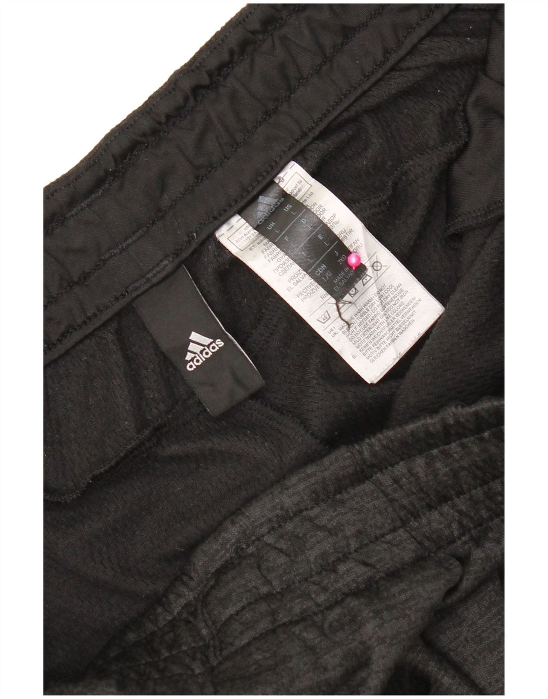 Pantaloni da tuta da uomo Adidas Large in poliestere chiazzato nero