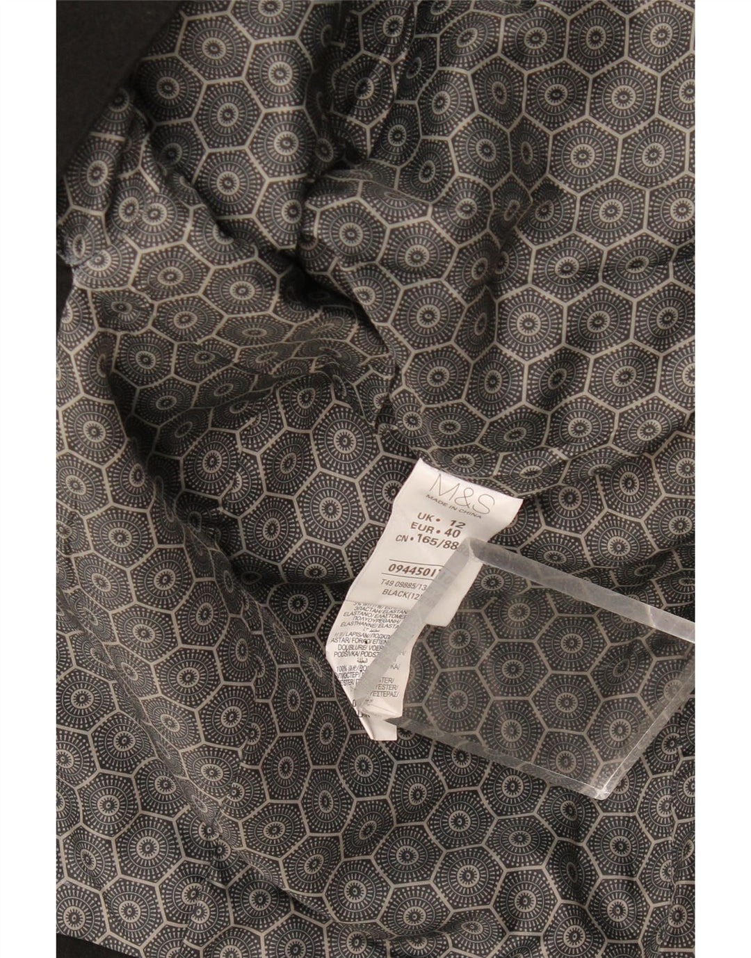 Cappotto da donna Marks & Spencer UK 12 medio nero poliestere