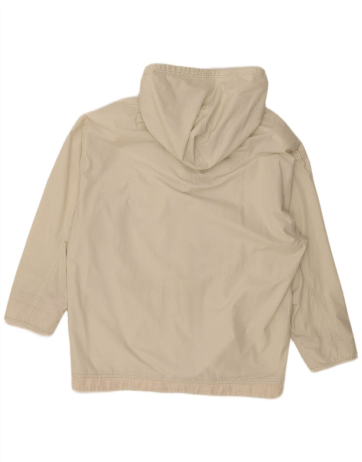 Giacca multiuso vintage da donna oversize con cappuccio UK 20 2XL bianco sporco