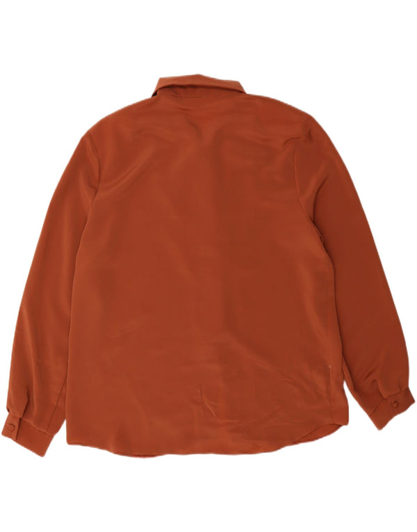 Vintage Womens Shirt Blouse UK 16 Large Brown