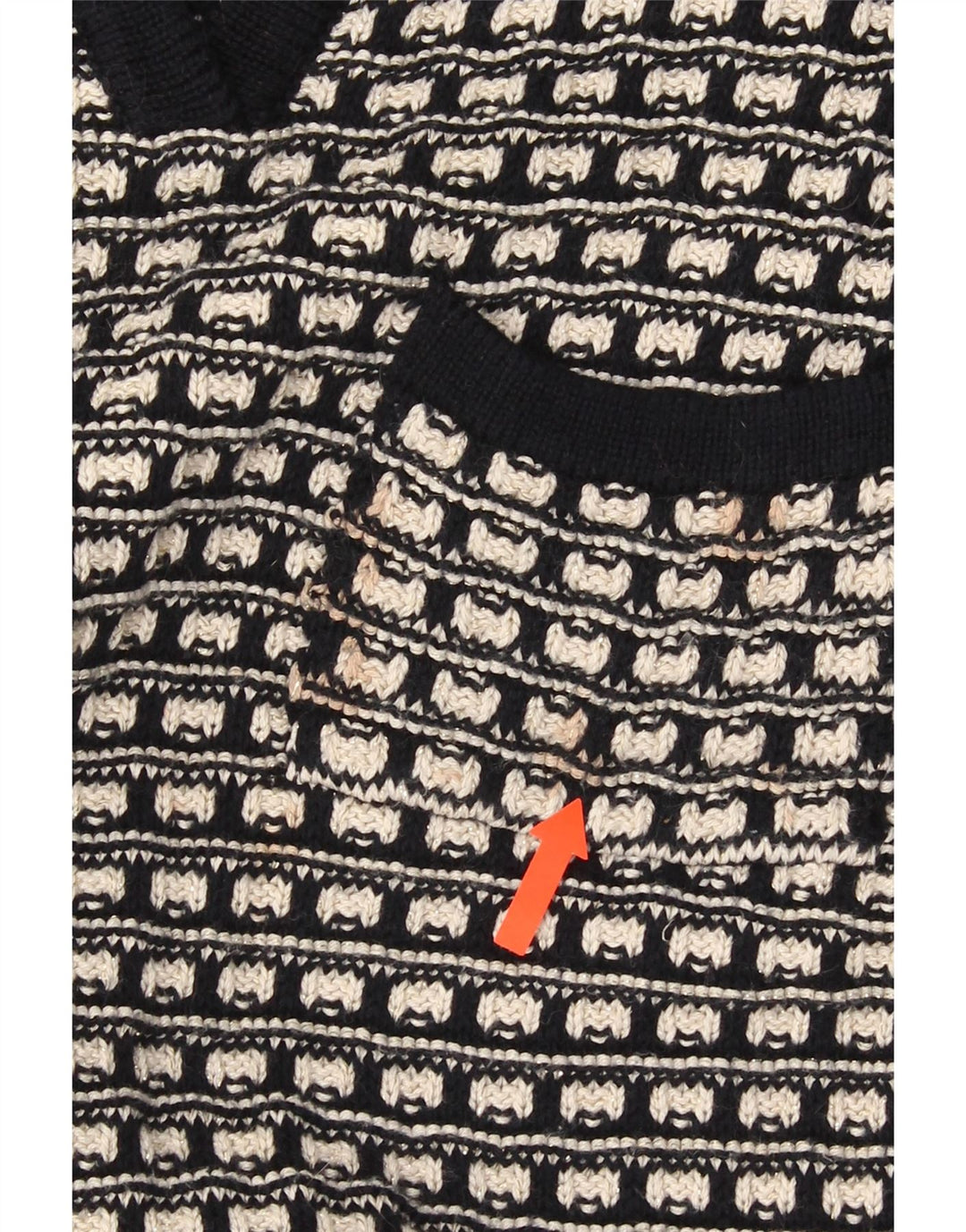 Abito a tunica in maglia da donna Marks & Spencer UK 8 piccolo nero geometrico