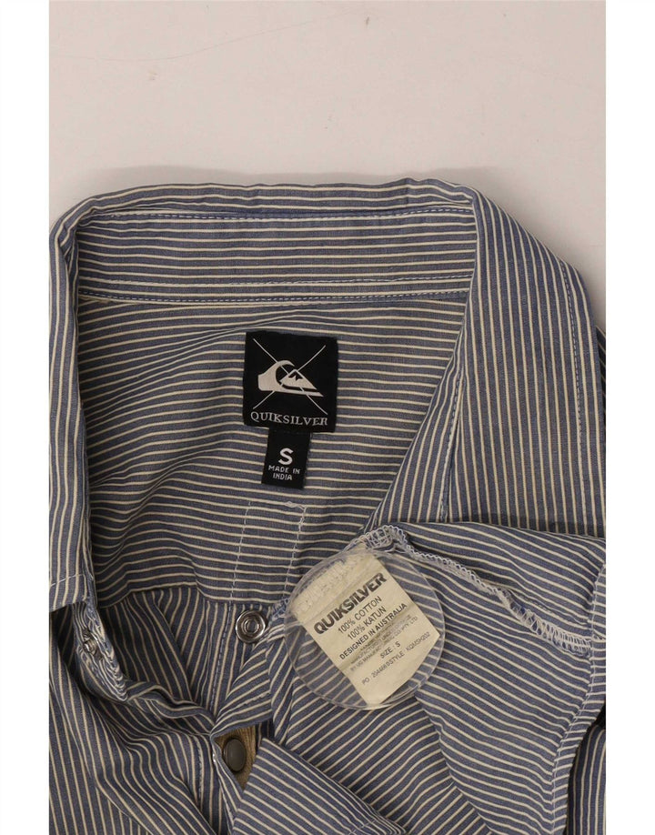 Camicia Quiksilver da uomo piccola in cotone gessato blu