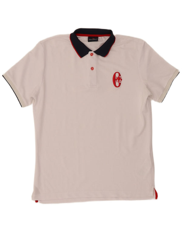 Polo da uomo Conte of Florence piccola in poliestere color block bianco