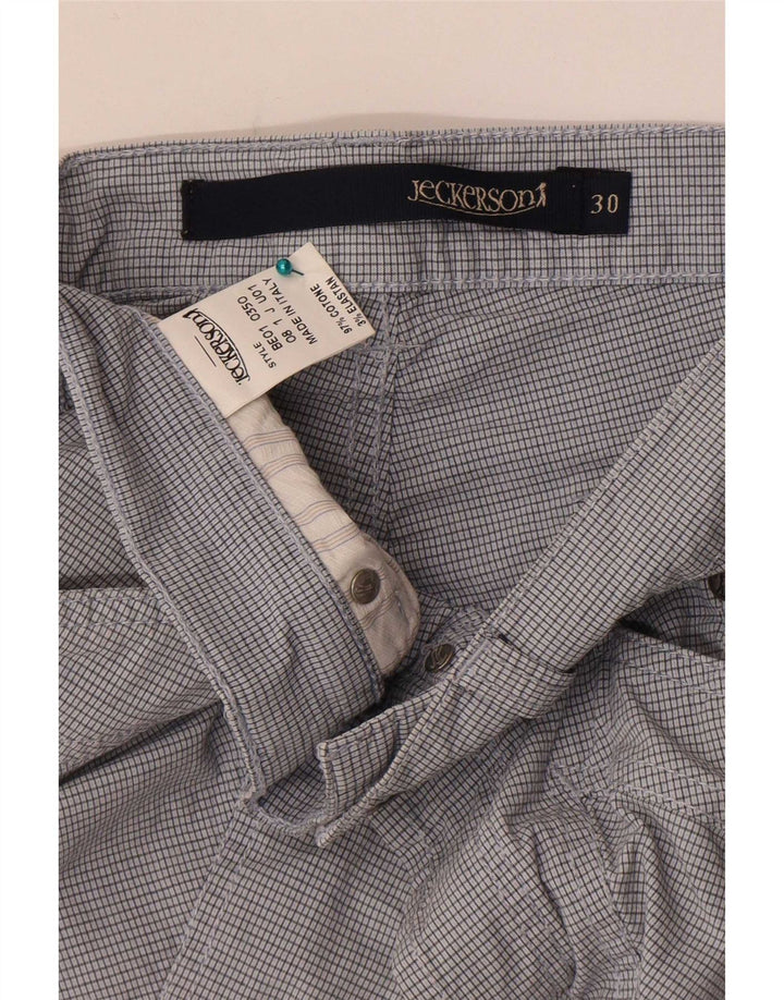 Bermuda da uomo Jeckerson W30 in cotone a quadri blu medio