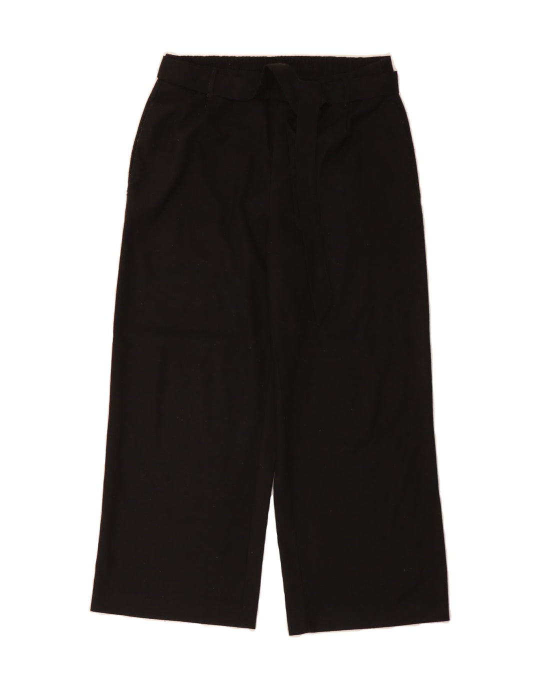 ZARA Womens Wide Leg Cropped Trousers Small W30 L25 Black Polyester Vintage Zara and Second-Hand Zara from Messina Hembry 