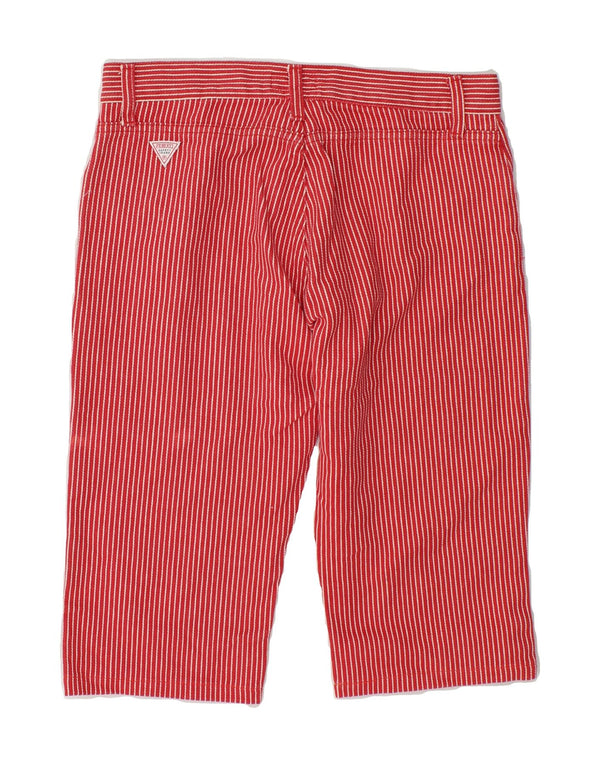 FIORUCCI Womens Casual Shorts W28 Medium Red Pinstripe Cotton