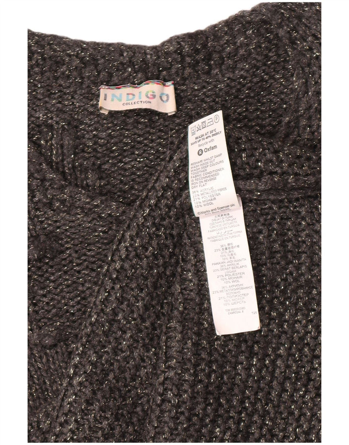 Maglione maglione girocollo da donna Marks & Spencer UK 16 grande grigio screziato