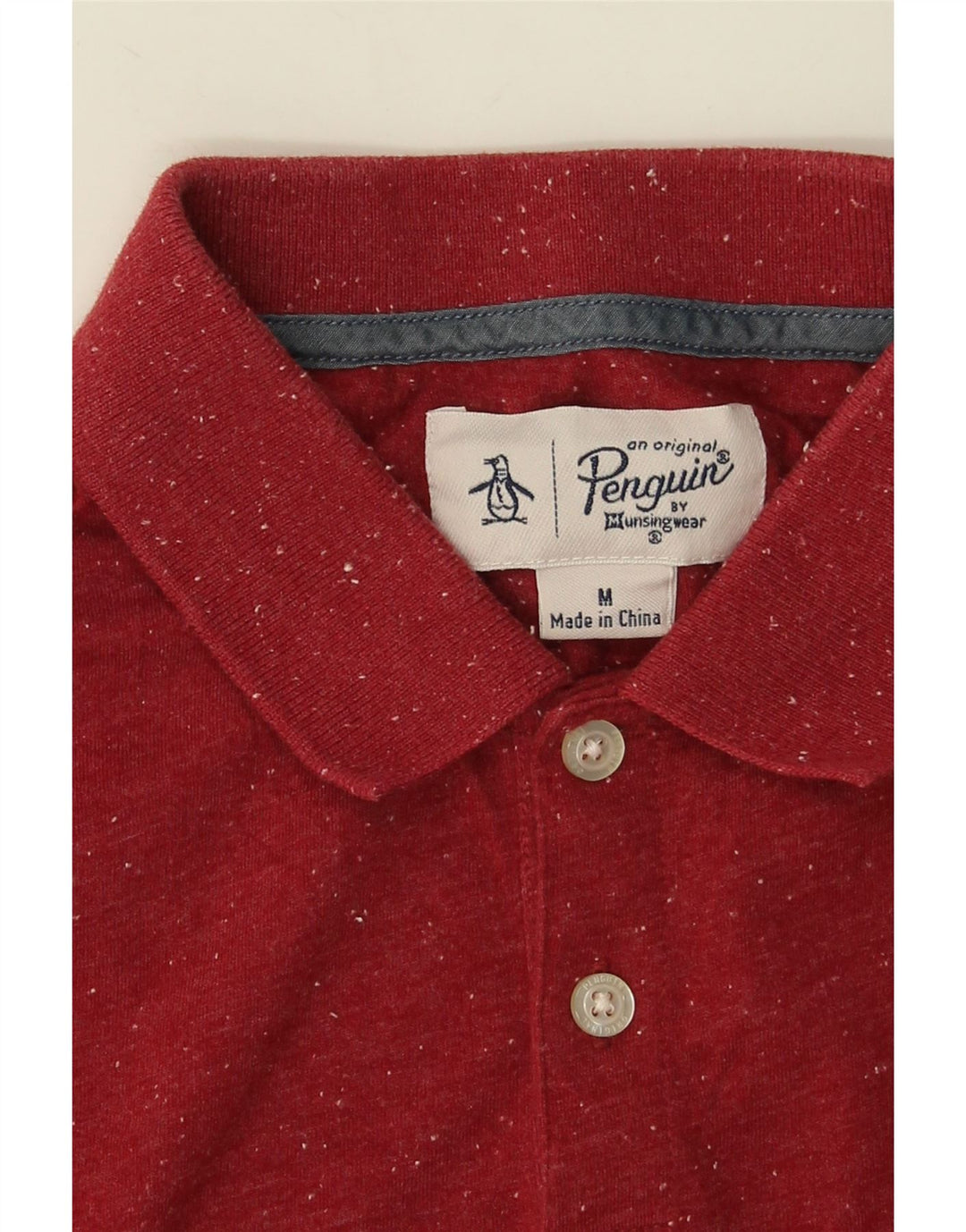 Polo da uomo Penguin in cotone screziato rosso medio
