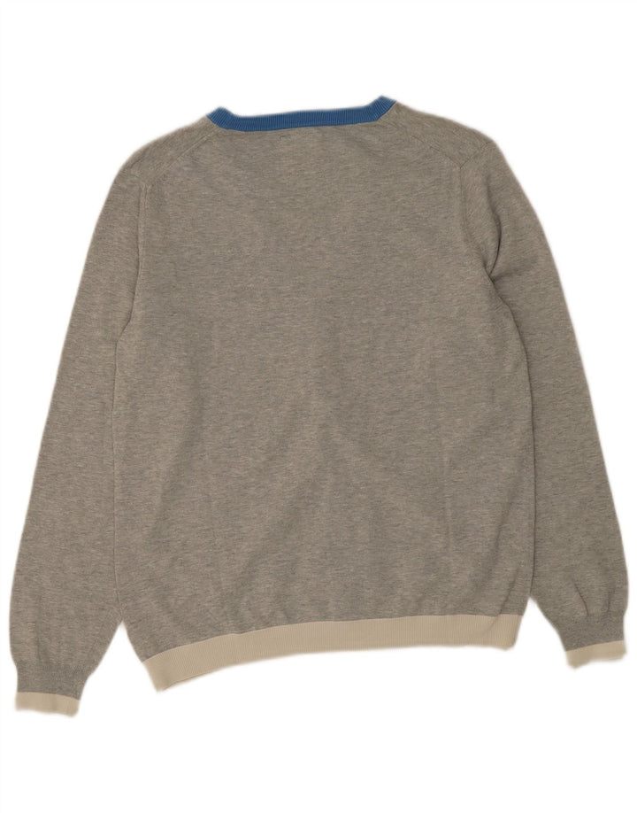 Maglione cardigan da uomo Sun68 in cotone color block grigio medio