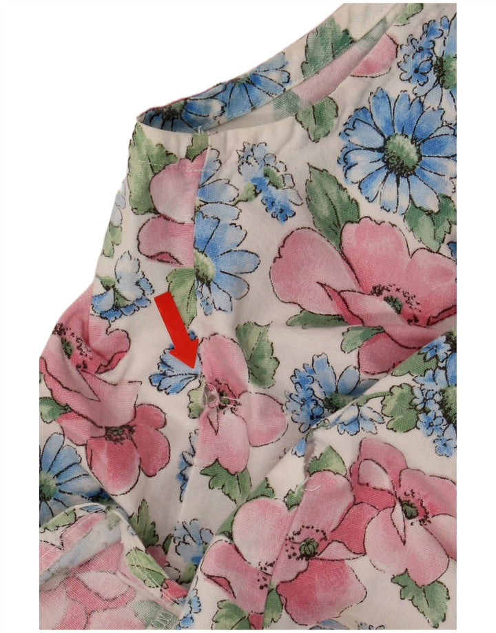 Gilet da donna vintage UK 14 medio floreale multicolore