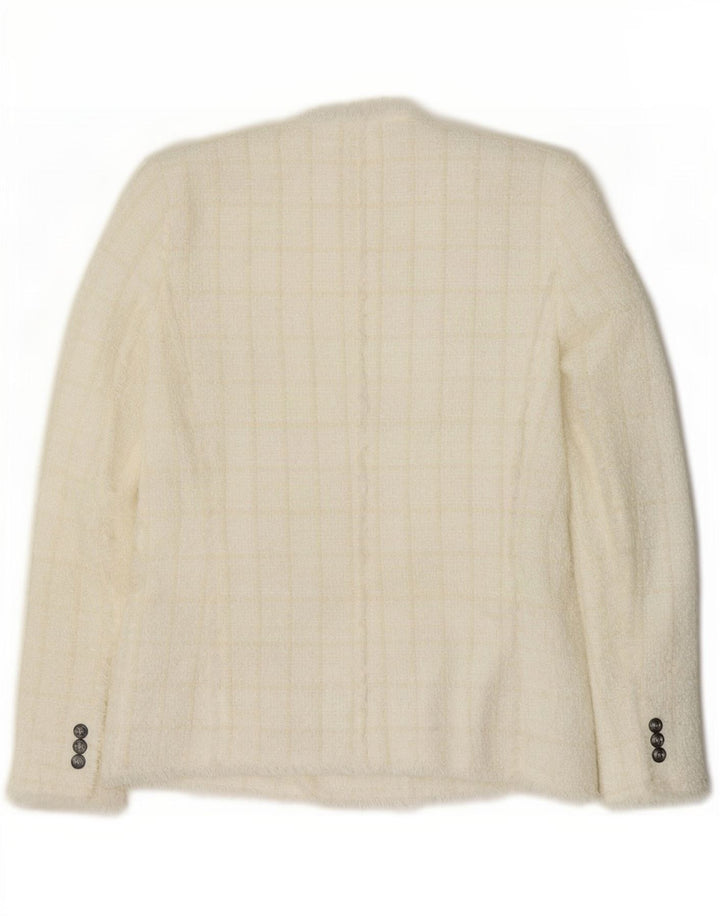 Giacca blazer doppiopetto da donna Zara UK 12 a quadri bianchi medi