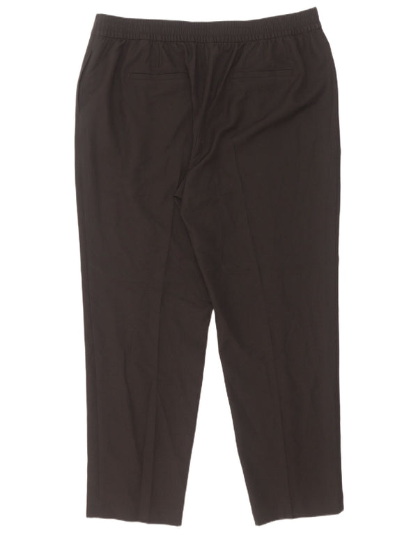 Pantaloni da abito a vita alta da donna Marks & Spencer UK 20 2XL W36 L30 Nero
