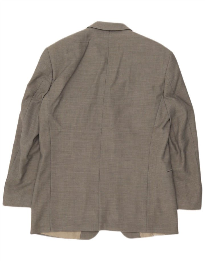 Giacca blazer da uomo a 3 bottoni Hugo Boss EU 50 grande lana grigia