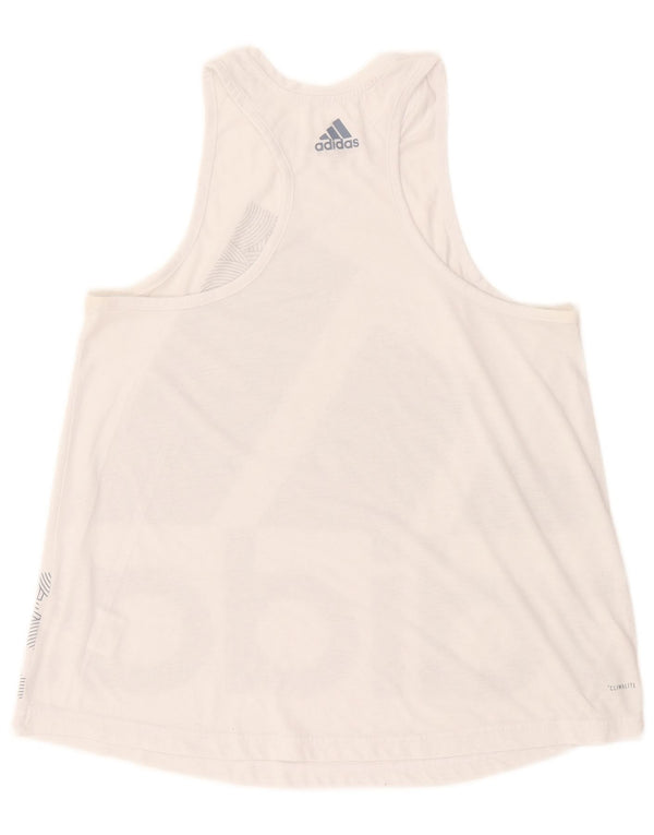 Canotta grafica Adidas Climalite da donna UK 12/14 Poliestere bianco medio
