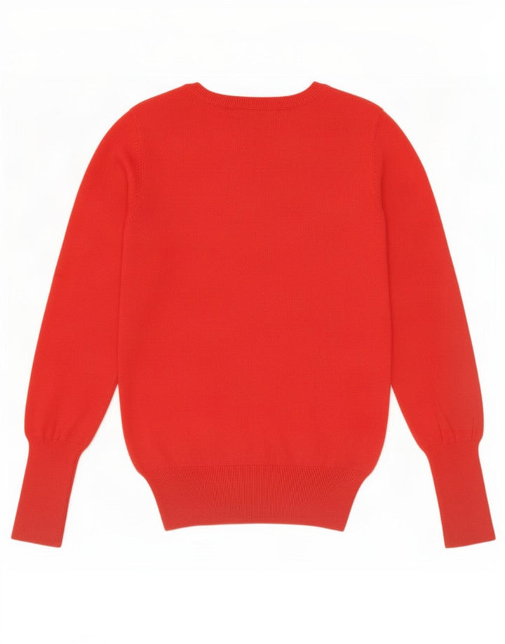 Maglione maglione con scollo a V da donna Zara UK 12 rosso medio