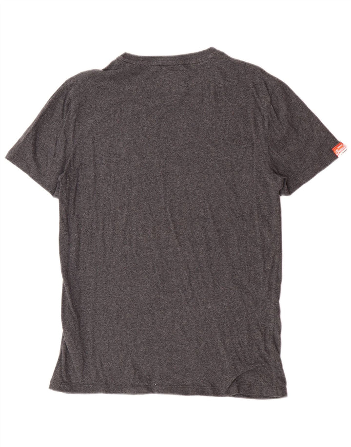 T-shirt da uomo Superdry Top grande in cotone chiazzato grigio